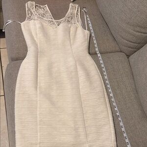 Guess Cream Backless Dress with Lace